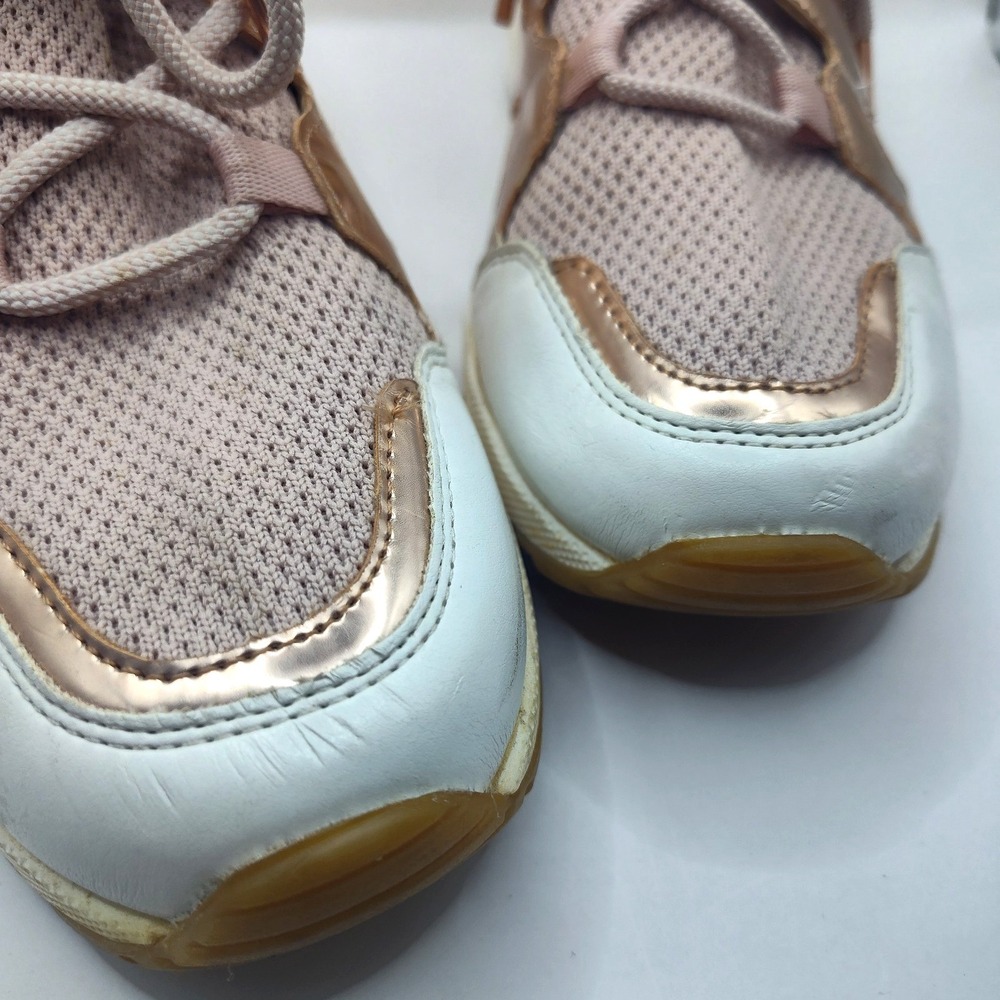 Michael Kors Markie Bootie Pink Sneakers Rose Gold Shoes Size 9.5 Stretch Knit - Picture 15 of 16